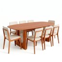 Ver imagem 3 de Conjunto Sala de Jantar 1 Mesa Orgânica Tali 210cm 8 Cadeiras Miriti CabeCasa MadeiraOriginals