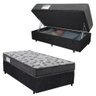 Cama Box Baú Solteiro Suede + Colchão de Espuma D33 - Sereneprime - 88cm:preto - 1