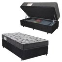 Ver imagem 1 de Cama Box Baú Solteiro Suede + Colchão de Espuma D33 - Sereneprime - 88cm:preto