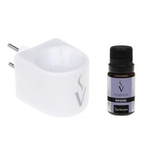 AROMATIZADOR ELÉTRICO PORCELANA COM ESSÊNCIA 10ML LAVANDA
