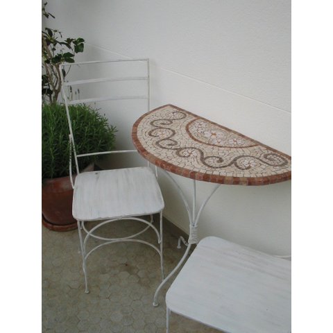 Mesa em Mosaico de Aparador Floral Rosone Fiorellini Veronesi I - Somente o Tampo 120cm