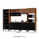 Ver imagem 4 de Cozinha Completa Valentina 11 Portas 2 Gavetas 100% Mdf Freijó/nero - Panorama Móveis