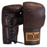 Luva Boxe Muay Thai Classic 12 oz Couro Café Iron Arm Cadarço PU - 2
