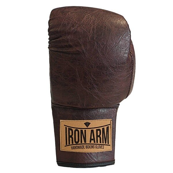 Luva Boxe Muay Thai Classic 12 oz Couro Café Iron Arm Cadarço PU - 3