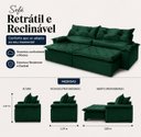 Ver imagem 3 de Sofá Sparta Retrátil e Reclienável 200m - Verde
