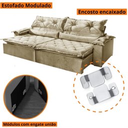 Sofá Retrátil e Reclinável 240cm Sparta - Movenzo Estofados - 7