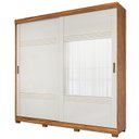Ver imagem 3 de Guarda-Roupa Casal 2 Portas de Correr com 2 Espelhos e Pés 243cm 100% MDF Marsala Espresso Móveis Bege/Cinamomo/Off White