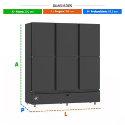 Mini Câmara 6 Portas Resfriados 1152l Preto 0 a 7ºc Ar Forçado Motor Inferior Mcr6pp Refrimate - 2