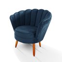 Ver imagem 4 de kit 02 Poltronas Pétala Decorativa para Sala e Quarto Pés Palito Veludo Azul Marinho - W&D Decor