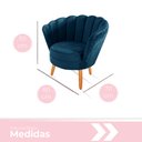 Ver imagem 5 de kit 02 Poltronas Pétala Decorativa para Sala e Quarto Pés Palito Veludo Azul Marinho - W&D Decor