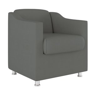 Poltrona Decorativa Tilla Reforçada Sala, Consultório – Balaqui Decor Cor:cinza