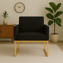 Ver imagem 1 de Poltrona Decorativa Reforçada para Recepção e Sala de Espera Preto