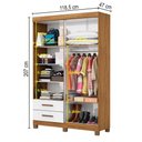 Ver imagem 4 de Guarda-roupa Solteiro Solo 4 Portas 2 Gavetas com Pés Cinamomo/branco - Pnr Móveis