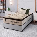 Ver imagem 1 de Conjunto Cama Box Solteirão c/ Molas Ensacadas Quartzo Branco 96x203x71