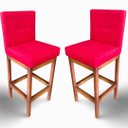 Ver imagem 1 de Kit 02 Banquetas Alta com Encosto Anatomico Tokio Suede Vermelho - G2home