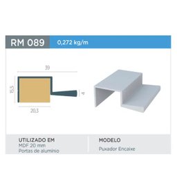 PUXADOR RM 089 COM 3 METROS INOX POLIDO - 2