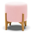 Ver imagem 6 de Kit Poltrona e Puff Base Madeira Castanho Cor Rosa Bebê
