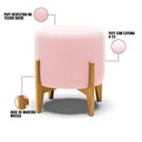 Ver imagem 4 de Kit Poltrona e Puff Base Madeira Castanho Cor Rosa Bebê