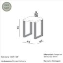 Ver imagem 3 de Mesa Lateral 100% Mdf 44cm X 55cm Industrial Branco Freijo/Off White