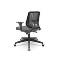 Ver imagem 3 de Cadeira Beezi Plaxmetal com Braços Reguláveis Encosto Preto Assento em Poliéster Cinza T57 Base Nylo