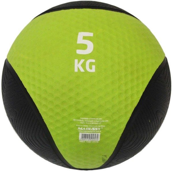 Bola de Peso Medicine Ball Magussy Borracha Kick 5 kg Esmeralda