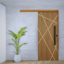 Ver imagem 2 de Porta de Correr Agatha Trilho Embutir Pux.barra Chata Preto 82 X 2.10 Lado Direito – Hale