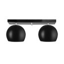 Ver imagem 2 de Lustre Plafon Bola 15 cm Retangular Duplo Preto com Cobre