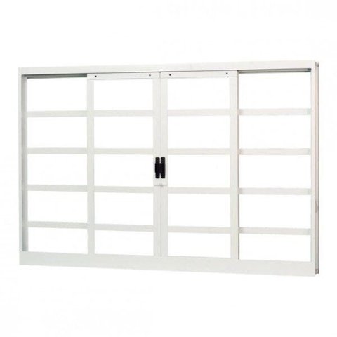 Janela de Aço de Correr 120x150cm 4 Folhas Minas Sul MGM Branco