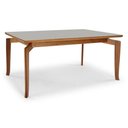 Ver imagem 6 de Mesa Bella 200 Vidro Off White Acabamento Castanho