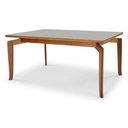 Ver imagem 1 de Mesa Bella 200 Vidro Off White Acabamento Castanho