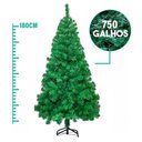 Ver imagem 2 de Árvore de Natal Grande Luxo Desmontável 1,80 Metro com 750 Galhos e Base de Ferro