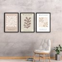 Ver imagem 1 de Kit 3 Quadros Artes Matisse - Cores Neutras 24x18cm - com Vidro:moldura Preta