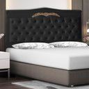 Ver imagem 2 de Cabeceira de Cama Box Helena Casal 140 Cm Capitonê Retro Botão Encapados Suede Preto Eli Móveis