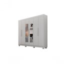 Ver imagem 1 de Guarda Roupa Casal Delta 6 Portas 2 Gavetas MDF com Espelho Branco Leifer Móveis