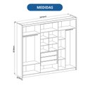 Ver imagem 3 de Guarda-Roupa 6 Portas 3 Gavetas Florence