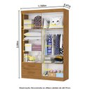 Ver imagem 4 de Guarda-Roupa Infantil Perola 4 Portas 2 Gavetas Marrom/Cinamomo