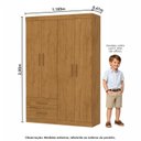Ver imagem 3 de Guarda-Roupa Infantil Perola 4 Portas 2 Gavetas Marrom/Cinamomo