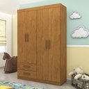 Ver imagem 1 de Guarda-Roupa Infantil Perola 4 Portas 2 Gavetas Marrom/Cinamomo
