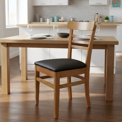 Cadeira Madeira Maciça para Sala de Jantar Paulistana Preto/Mel