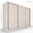 Ver imagem 4 de Guarda-Roupa Casal com 3 Portas de Correr e 6 Gavetas Multimóvei Crnvh-GRP138 Neve