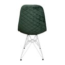 Ver imagem 3 de Kit 4 Cadeiras Jantar Estofadas Verde Eiffel Eames Base Ferro Branco - Cor: Verde