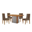 Ver imagem 3 de Conjunto: Mesa de Cozinha Pietá Tampo Curvo 120cm+4 Cadeiras Dakota Madeira Naturale/Off White -