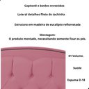Ver imagem 4 de Kit Cabeceira e Calçadeira com Baú 140 Cm King Casal Diana Suede