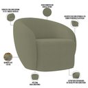 Ver imagem 4 de Poltrona Decorativa para Sala de Estar Living Gliese K01 Bouclê Verde - Lyam Decor