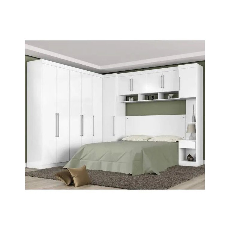 Guarda-Roupa Casal com Cabeceira 8 Peças Modena x Demóbile