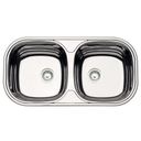 Ver imagem 1 de Cuba de Embutir/sobrepor Tramontina Isis 2c 34 Bs em Aço Inox Alto Brilho 78x40 Cm Aço Inox