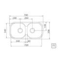 Ver imagem 2 de Cuba de Embutir/sobrepor Tramontina Isis 2c 34 Bs em Aço Inox Alto Brilho 78x40 Cm Aço Inox