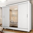 Ver imagem 1 de Guarda-roupa 3 Portas Vivian com Espelho Branco - Móveis Arapongas Branco