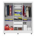 Ver imagem 2 de Guarda-roupa 3 Portas Vivian com Espelho Branco - Móveis Arapongas Branco
