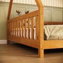 Ver imagem 6 de Cama Casal Montessoriana Infantil Telhado Removível Madeira Mel com Estrado Ravi Idimex
